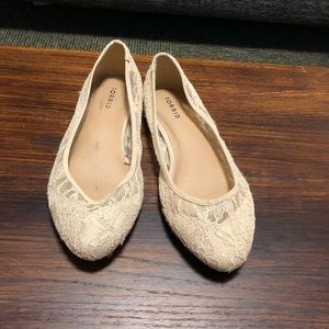 Torrid cream lace flats 11w